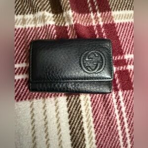 Gucci Black Leather Key Holder